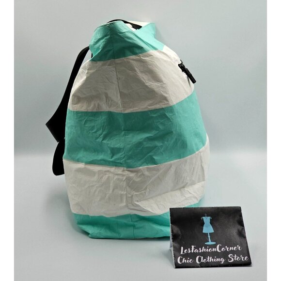 Aloha Collection Women's Aqua White Striped Splash-Proof Tote Bag Sz L 2559 - Picture 5 of 13